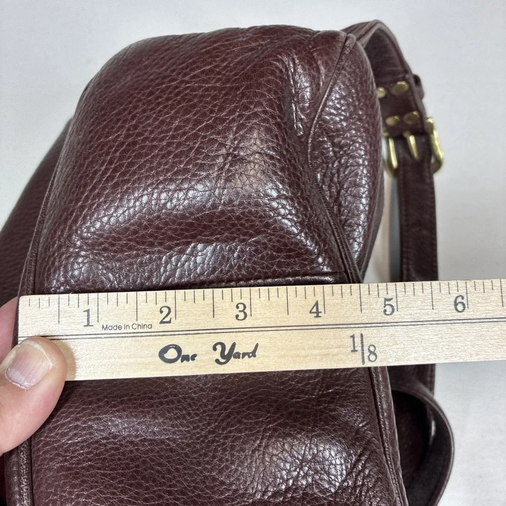 Vintage Libaire Pebbled Brown Leather Backpack Adjsutable Flap Y2K Soft 10x14